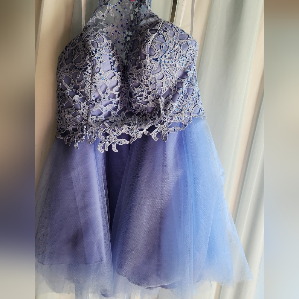 Elegant Lace Kids Dress in Blue